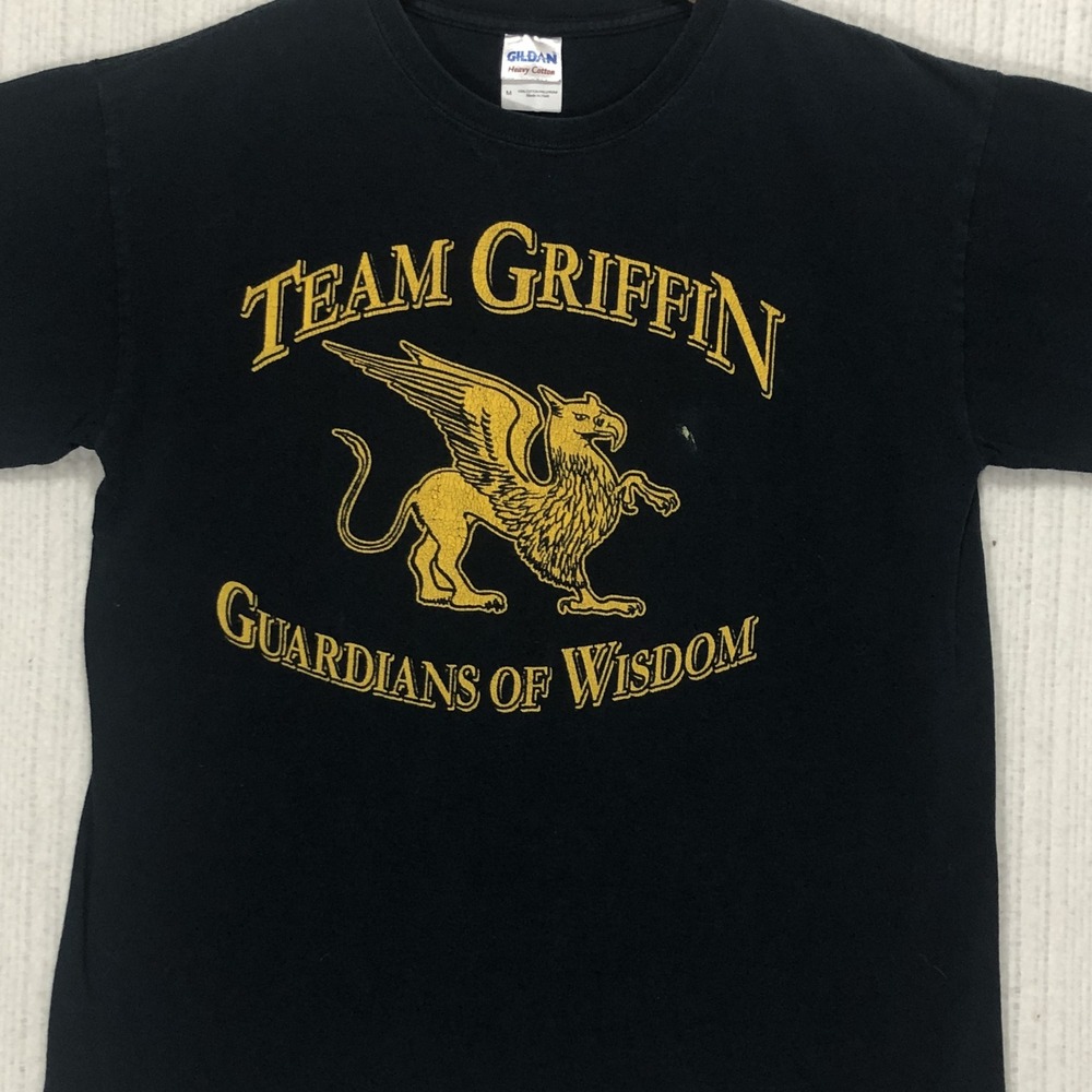 Team Griffin Guardians of Wisdom Black Graphic T-Shirt Gildan Mens Medium CUFFEL